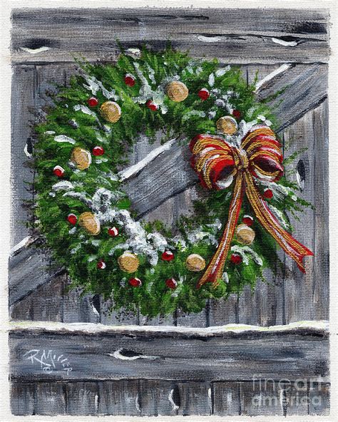 Christmas Wreath On Barn Door