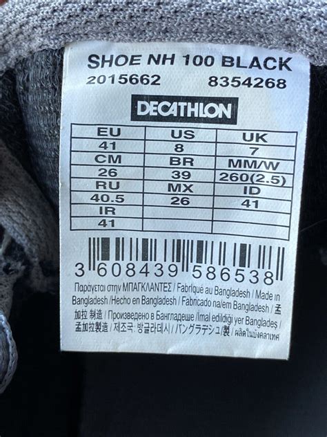 Quechua Decathlon Nh100 Black Mens Walking Shoes Canv Gem