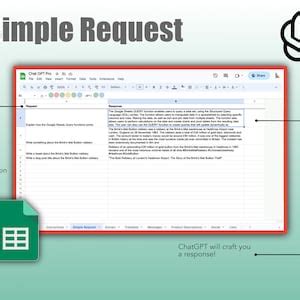 Chat Gpt Google Sheets Template Spreadsheet With Built In Chatgpt By