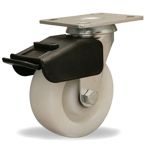 Hamilton S Bc Wnb Brake Swivel Caster X White Nylon Wheel