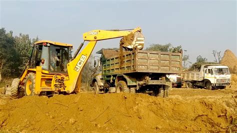 JCB 3dx Backhoe Loading Mud In Tata Dump Truck JCB Video JCB