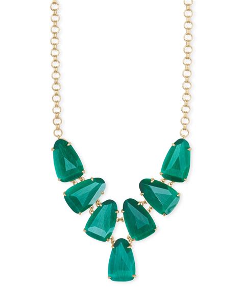 Harlie Gold Statement Necklace In Emerald Cats Eye Kendra Scott