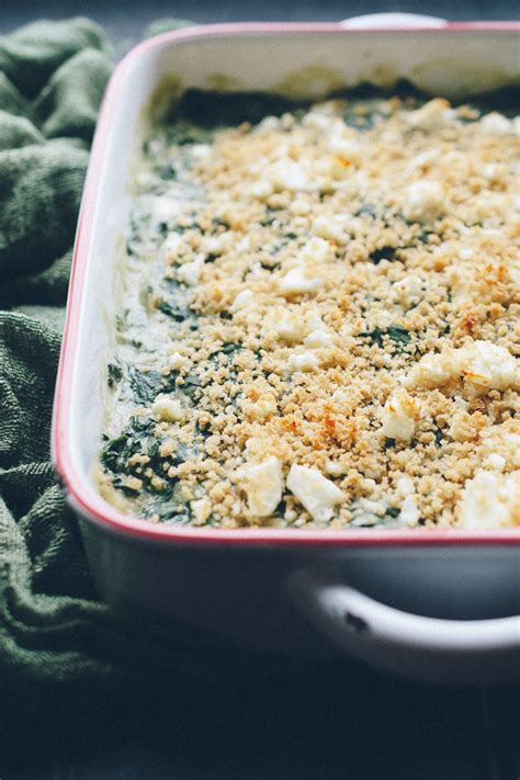 Baked Creamed Spinach With Feta
