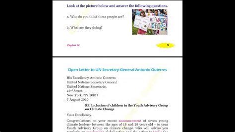 Open Letter To Un Secretary General Antonio Guterres English Class 10