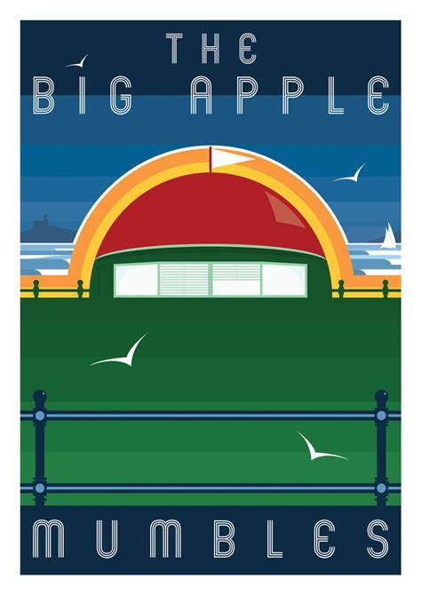 The Big Apple Mumbles South Wales Modern And Minimalistic Print