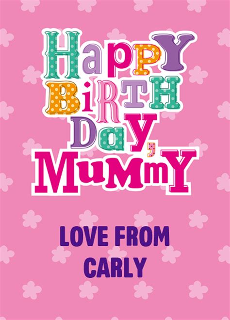 Personalised For Mummy Happy Birthday Multi Coloured Text Card Hallmark