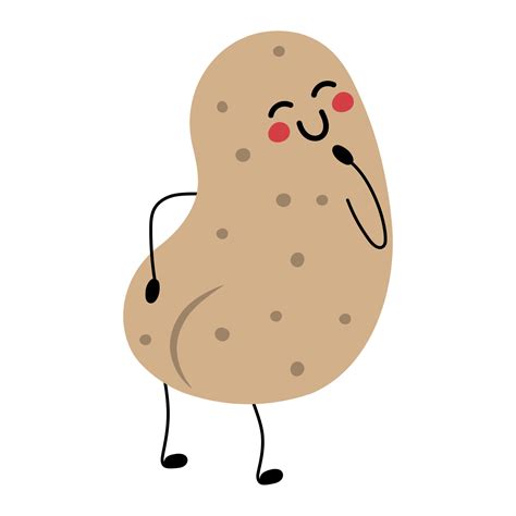 Cute Sexy Potato With Booty Embarrassed Cartoon Potato With Ass Happy Smiling Vegetable With