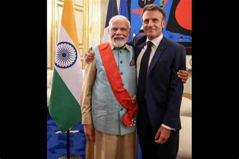 France French President Macron Ts Modi Prousts Novels Replica Of