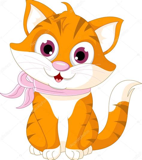 Cute Cat Cartoon Posing Stock Vector Starlight