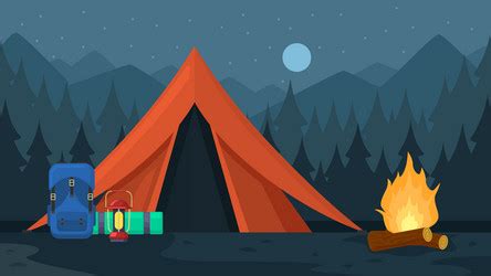 Camping Backpack Cartoon Icon Outdoor Tourist Bag Vector Image