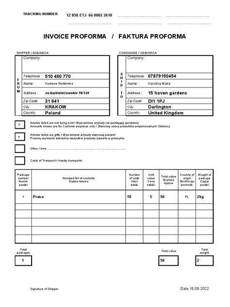 Faktura Pro Forma 2 | PDF