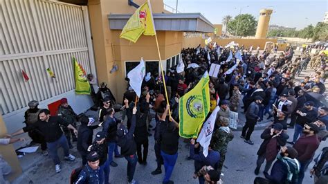 Iraq Protesters Stone Us Embassy In Baghdad The New York Times