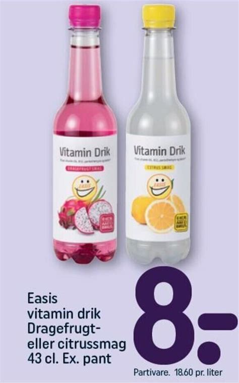 Easis Vitamin Drik Dragefrugt Eller Citrussmag Cl Ex Pant Tilbud