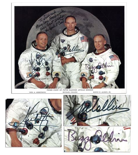 Lot Detail Apollo 11 Crew Signed Photo Neil Armstrong Michael