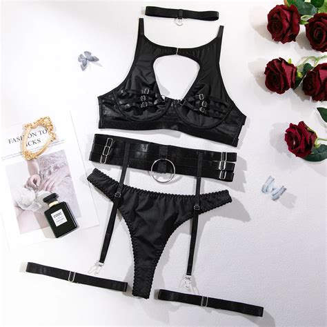 Sexy Underwear Stitching Strap Gathering Set Female Spot Sixy Girl Video Hot Shapewear For