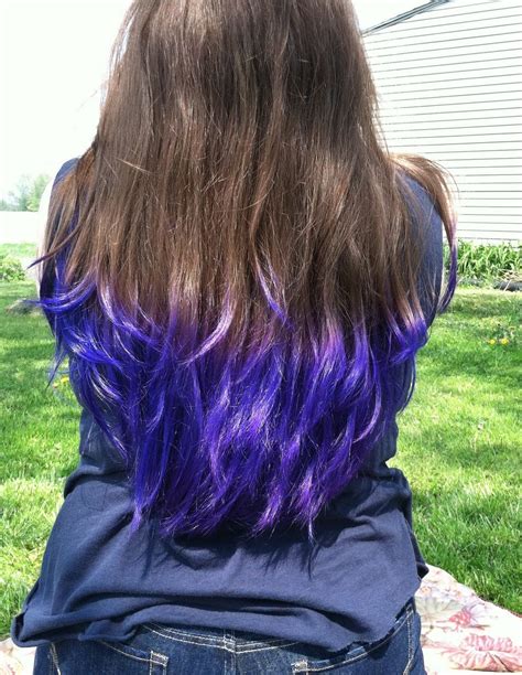 Dip Dyed Hair Blue And Purple