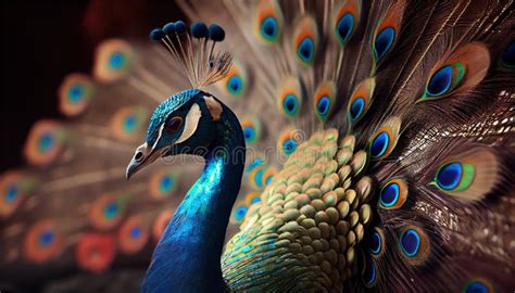 The Splendid Peacock A Generative Ai Art Piece Stock Illustration Illustration Of Array