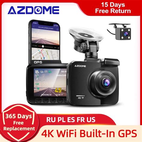 Azdome Gs H Dash Cam Dual Lens K Uhd Recording Car Camera Dvr Night