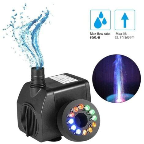 Pompe de fontaine submersible de 15 W avec 12 LED colorées pour étangs