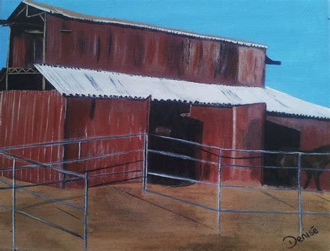 The Red Barn Painting By Denise Hills Fine Art America