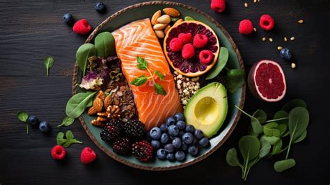 Plate With Healthy Food Tasty Healthy Foodconcept Of Healthy Eating