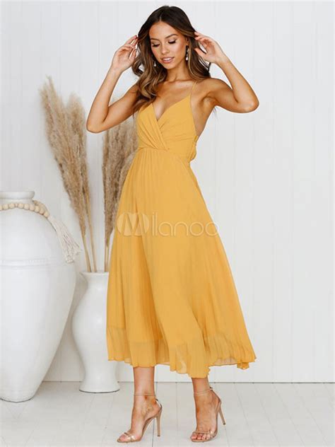 Maxikleid Gelb Sommerkleider Lang Rmellos Mit Tr Gern Damenmode Maxi