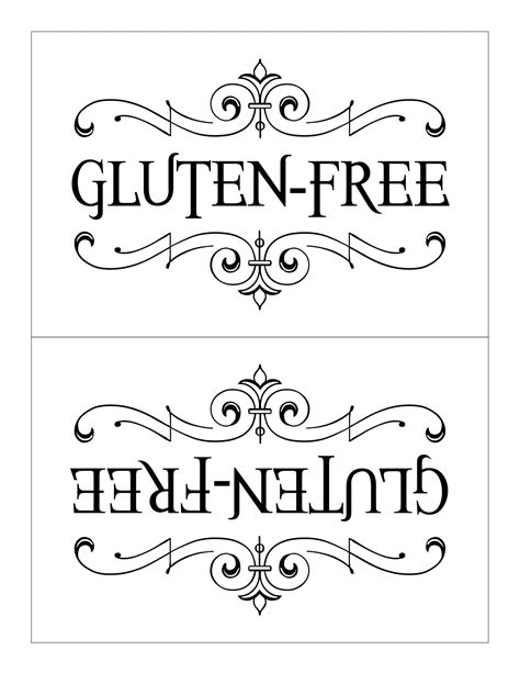 Printable Gluten Free Signs Free Printable