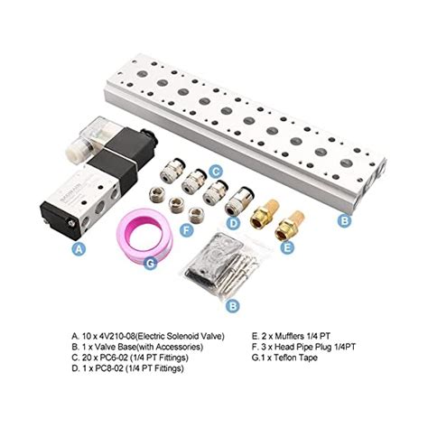 Baomain Integrated 10 Space Manifold With Solenoid Valve 4V210 08 DC