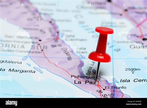 La Paz Pinned On A Map Of Mexico Stock Photo Alamy