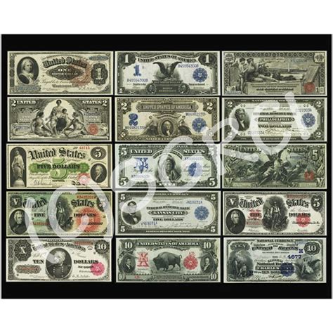 United States Large Size Currency Paper Money Poster X Sg