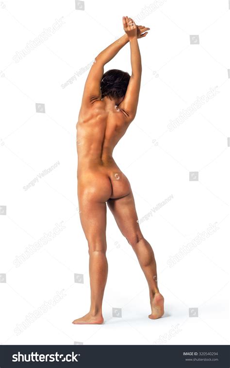 Beautiful Nude Woman Demonstrating Highly Developed Stock Photo