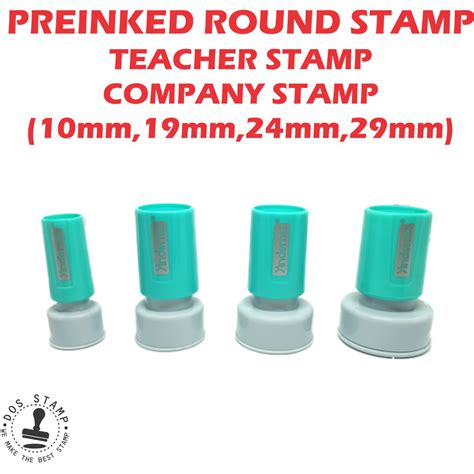 Customized Preinked Round Stamp Cop Bulat Preinkedready Stock