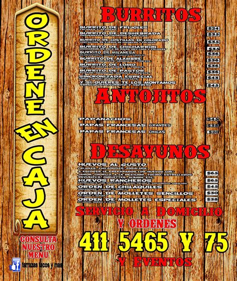 Carta De Las Terrazas Restaurant Chihuahua