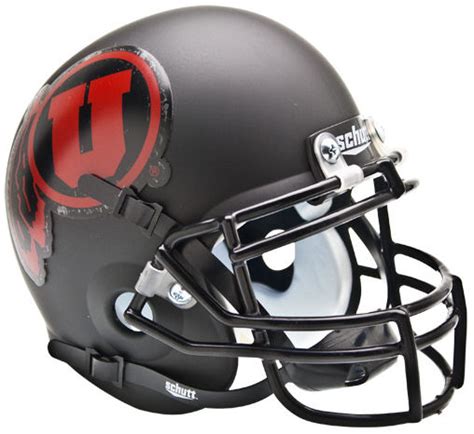 Utah Utes Schutt Xp Mini Helmet Matte Black W Red Decal In 2021