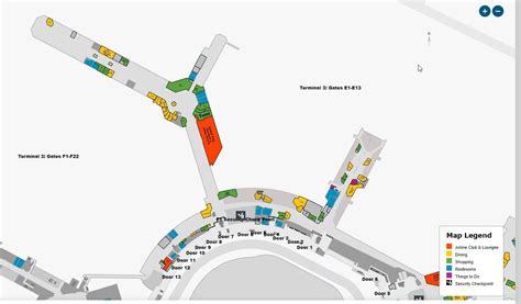 Terminal 3 Map At The San Francisco International Airport Sfo