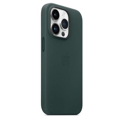 Кожаный чехол для iPhone 14 Pro зеленый (Forest Green) с поддержкой ...