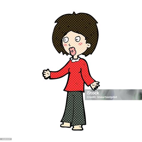 Kartun Komik Wanita Terkejut Ilustrasi Stok Unduh Gambar Sekarang