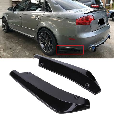 Rear Bumper Lip Diffuser Splitter Canard Spoiler For Audi A3 A4 B6 B8