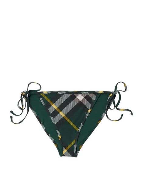 Burberry Check Motif Bikini Bottom In Green Lyst