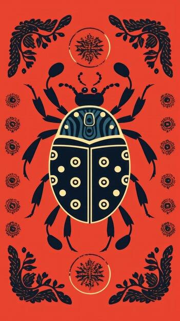 Premium Photo A Ladybug On An Orange Background Ai