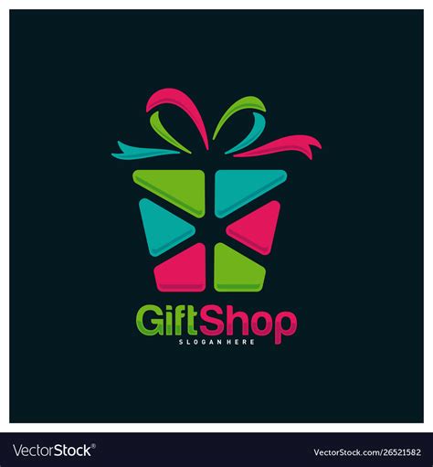 Gift shop logo design concept template colorful Vector Image