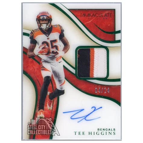 Tee Higgins 2020 Panini Immaculate Autograph Rookie Patch Card ISP17 4