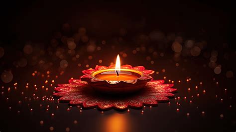 Feliz Fondo Del Festival Diwali Con Hermosa Diya Lampara India