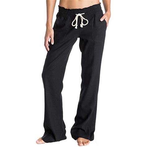 Minetom Femme Pantalon en Lin Casual Ample Léger Pantalon avec Poches