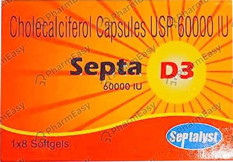 Septa D3 60000 IU Capsule 8 Uses Side Effects Price Dosage