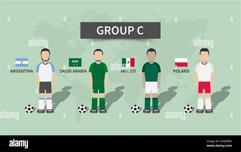 Qatar Fifa World Cup Soccer Tournament 2022 32 Teams Group Stages And Cartoon Character With