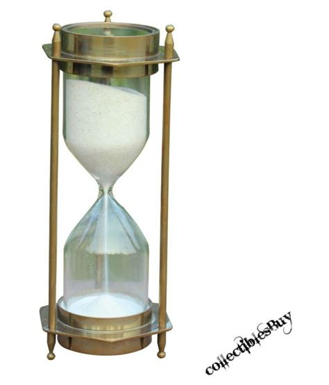 Nautical Antique Vintage Brass Minutes Sand Timer Hourglass With