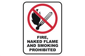 Fire Naked Flame Smoking Prohibited Sign P National Safety Signs