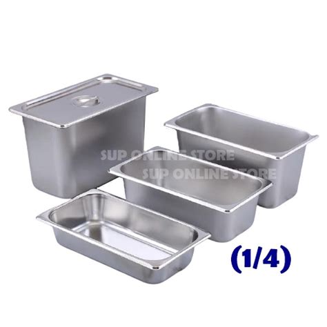 Stainless Steel Small Food Pan 14 Tray Cover Bekas Makanan