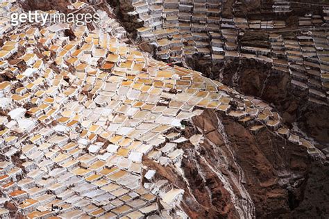 View of Salt ponds Maras Cuzco Peru 이미지 524024085 게티이미지뱅크